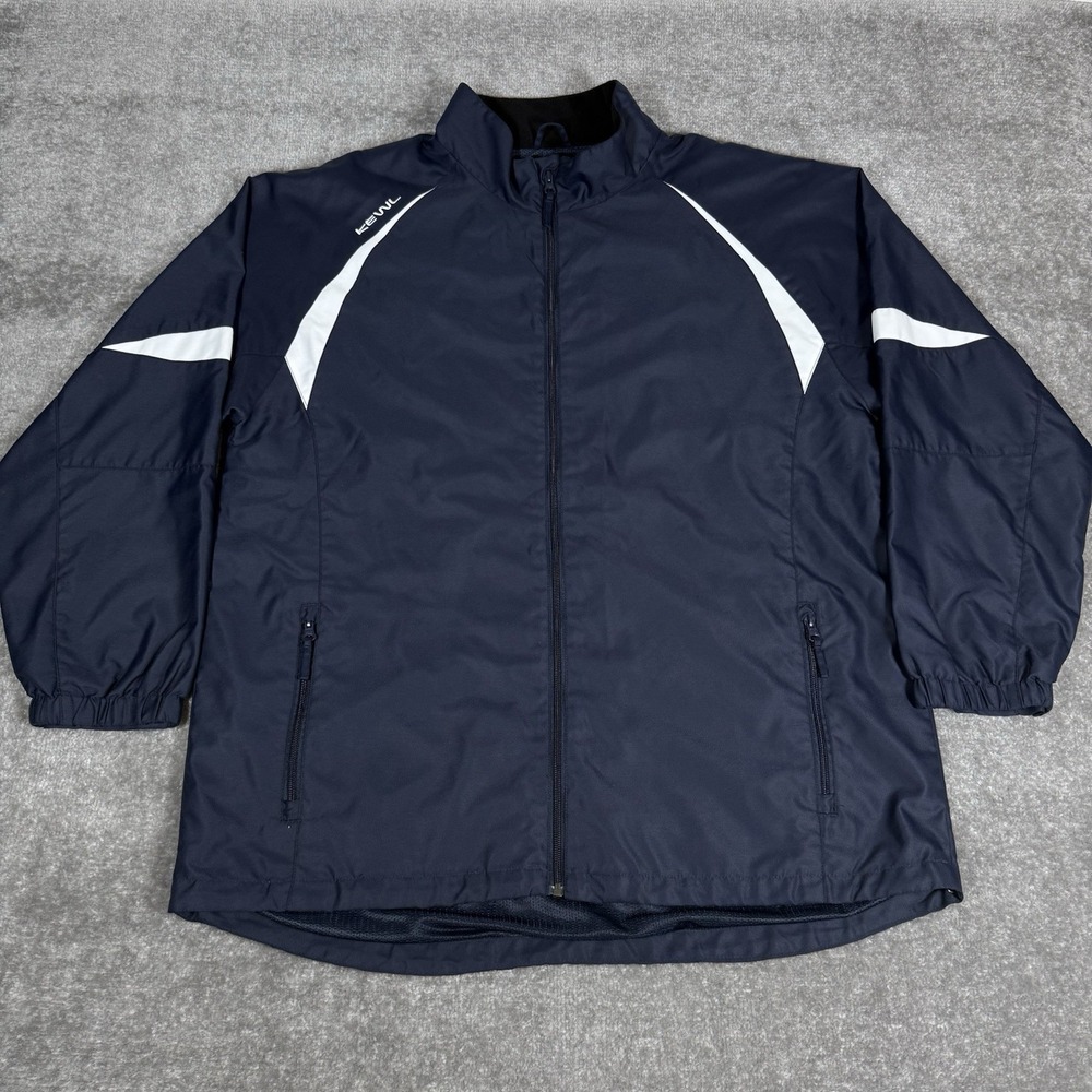 Kewl‎ Jacket Men's XL Navy Blue Full Zip Team Issued Windbreaker